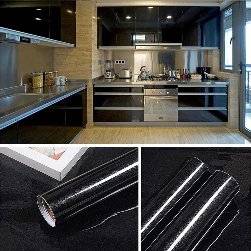 Einfache Glanz Paste Wandaufkleber PVC Perlmuttfolie Wasserdichte Tapete Zimmer DIY Selbstklebend Kleiderschrank Küche Möbel Renovierung