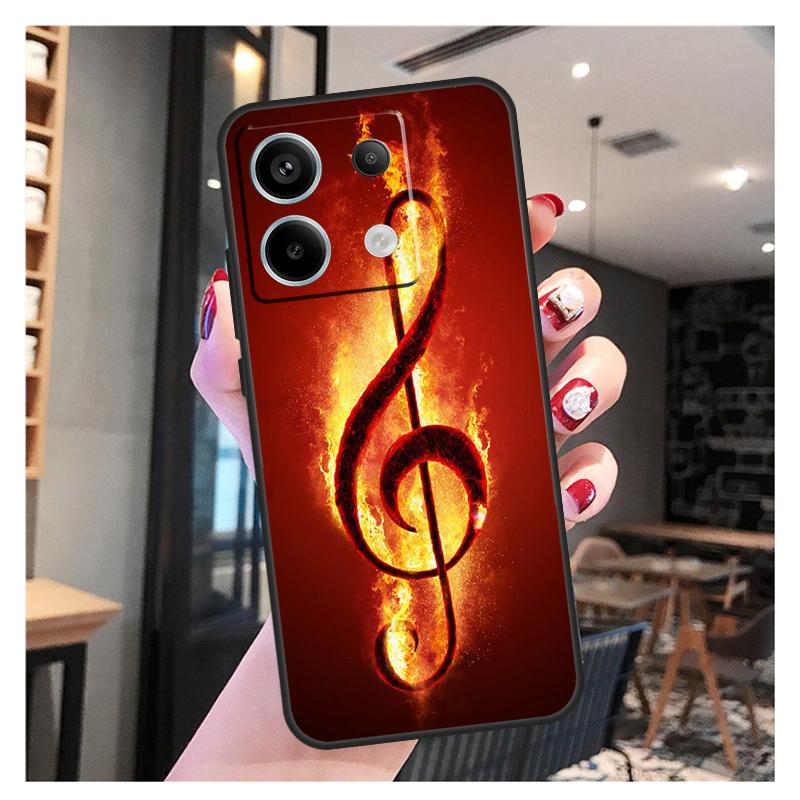 Treble Clef Music Note Case For Xiaomi Redmi Note 11 9 10 12 13 Pro Plus 12S 11S 10S 9S Redmi 12 10C 12C 13C Cover