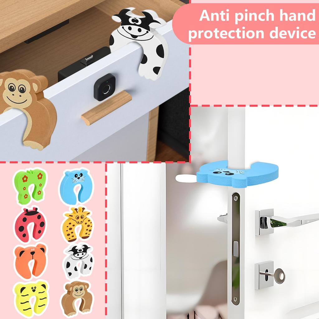 8-piece Antis Pinch Hand Protections Device For Door Blocking