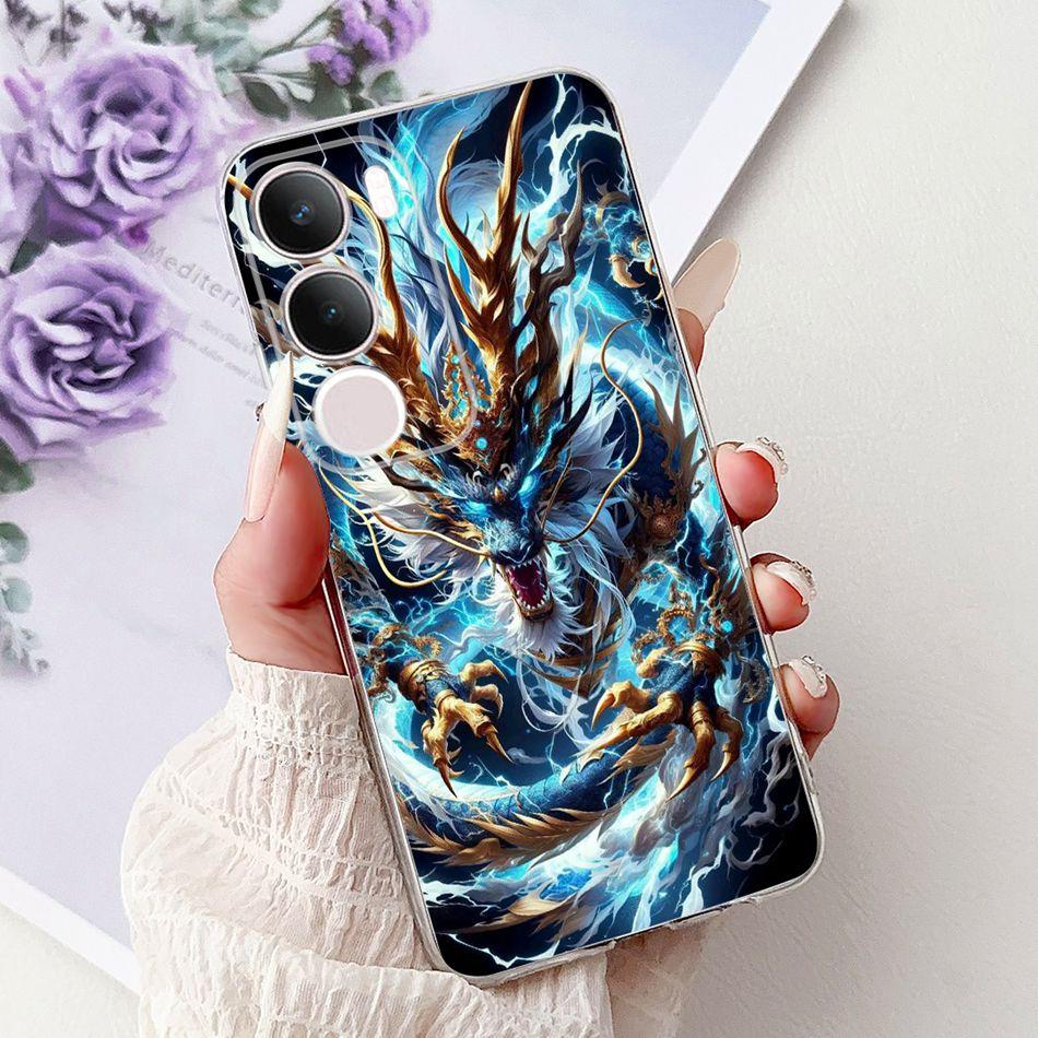 For Vivo Y19S V2419 Cool Dragon Tiger Painting Phone Case For Vivo Y19s Y 19S 4G Soft Silicone TPU Cases
