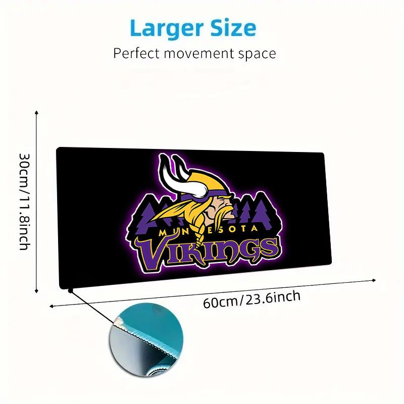 Minnesota Vikings3 Print Cushion Non-slip Laptop Tablet Big Mousepad XXL Mat Mini PC Playmat With Lock Edge