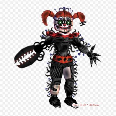 Fnaf Withered Circus Baby Five Nights At Freddy'S Sist Parches de vinilo con impresión por transferencia térmica, adhesivos para ropa, apliques de bricolaje, parches lavables