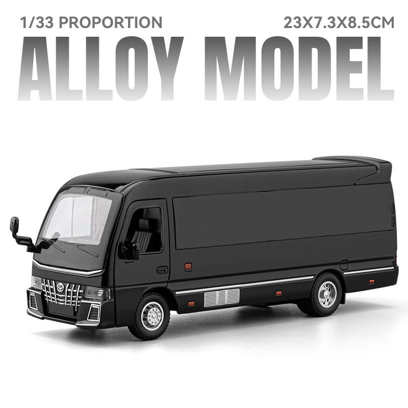 

1:33 Toyota Coaster BUS Alloy Model Car Toy Diecasts Metal Casting Sound and Light Car Toys For Children Vehicle чорний