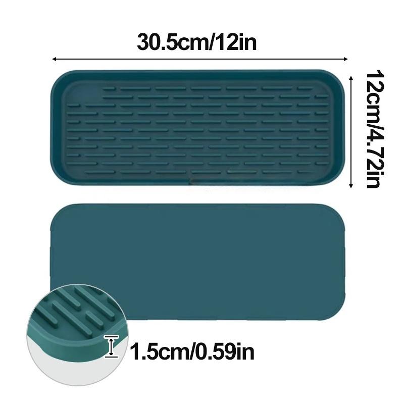 New Kitchen Tableware Tray Multifunctional Mat Rectangular Coaster Silicone Drain Tray Fruit and Vegetable Non Slip Storage Tray