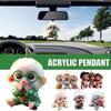 2D Acrylic Monkey Car Decor Pendant Vibrant Animal Charm Interior Christmas Ornament Hanging Accessories Rearview Mirror Gi O8V2