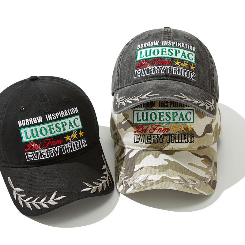 Embroidered baseball cap spring new casual couple showing small face big head circumference cap trendy brand