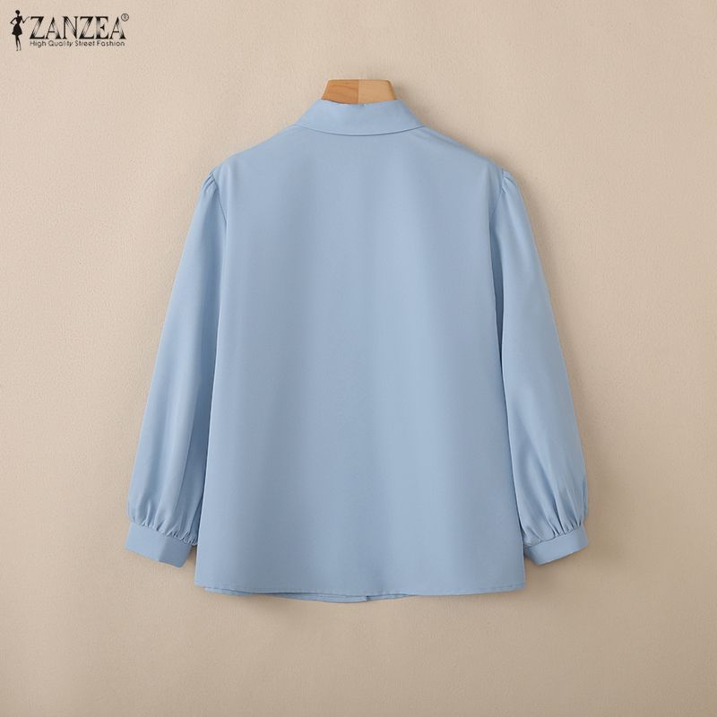 ZANZEA Lässige Bluse mit Umlegekragen und langen Ärmeln für Damen