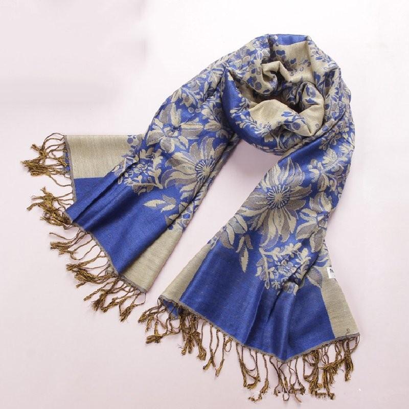 Elegant Floral Print Scarf For Women In Vibrant Colors Thick Warmth And Stylish Design Ideal For Winter And Air Conditioning