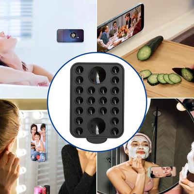 Magnetic Phone Holder Silicone Suction Cup Hands-Free Mirror Shower Phone Holder Phone Case Stand Holder for iPhone 12/13/14/15