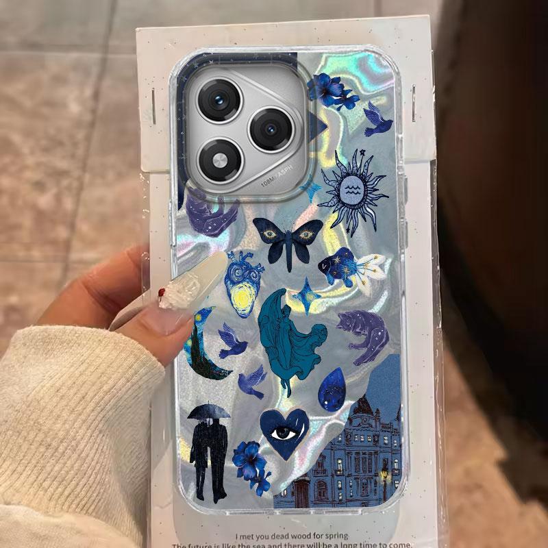 For Honor 200 400 Lite 400 200 Pro X9b Magic 7 6 Lite X9c X9a X9b X8b X7c Phone Cover Cute Blue Heart Starfish For Honor 400 Bag