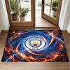 Manchester City Design Crystal Velvet Rug Soft Decorative Mat for Bedroom Entrance