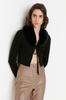 Women's Elegance Style Cardigan Mink Faux Fur Collar with Tie Detail Knitwear Cardigan