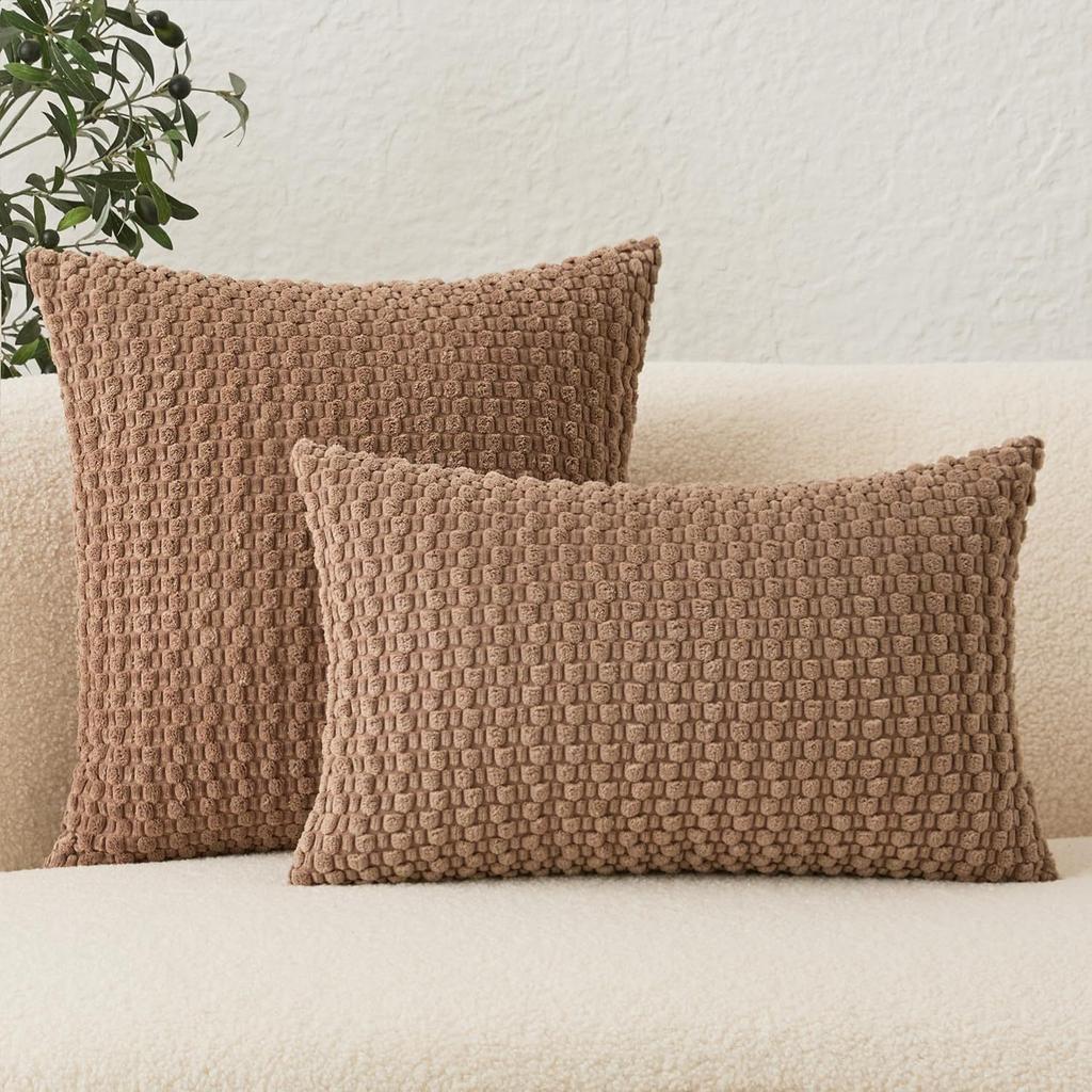 New Corduroy Pillowcase, Cushion Cover, Three-dimensional Bubble Particle Pillow, Plaid Pillowcase, Sofa Backrest