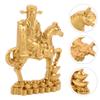 Amosfun 2026 Year of the Horse Zodiac Figurine, Metal Miniature Horse Statue, Symbol of Good Fortune, Wealth and Success, New Year's Table Decoration,