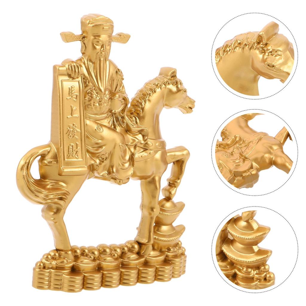 Amosfun 2026 Year of the Horse Zodiac Figurine, Metal Miniature Horse Statue, Symbol of Good Fortune, Wealth and Success, New Year's Table Decoration,