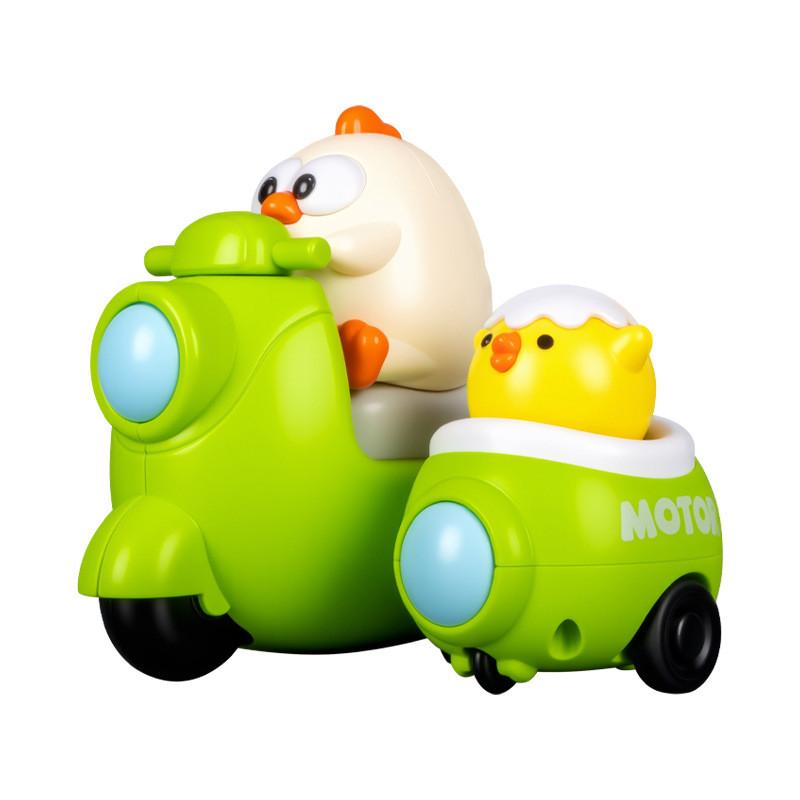 Plastic Toddler Car Toy Set With Inertial Tricycle And Cute Rabbit Chicken Design For Early Learning