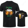 Fashion Skeleton Enjoying FRIDAY Beer Day Tees Back Print Men's T-Shirt Finally Friday for Drink Lover Male Oversized Clothing