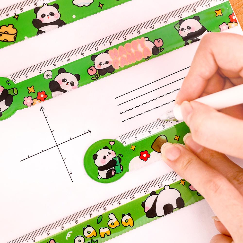 Cute Panda Bookmark Ruler - Cartoon Scale Ruler for Students, Learning Supplies, Stationery, Prize