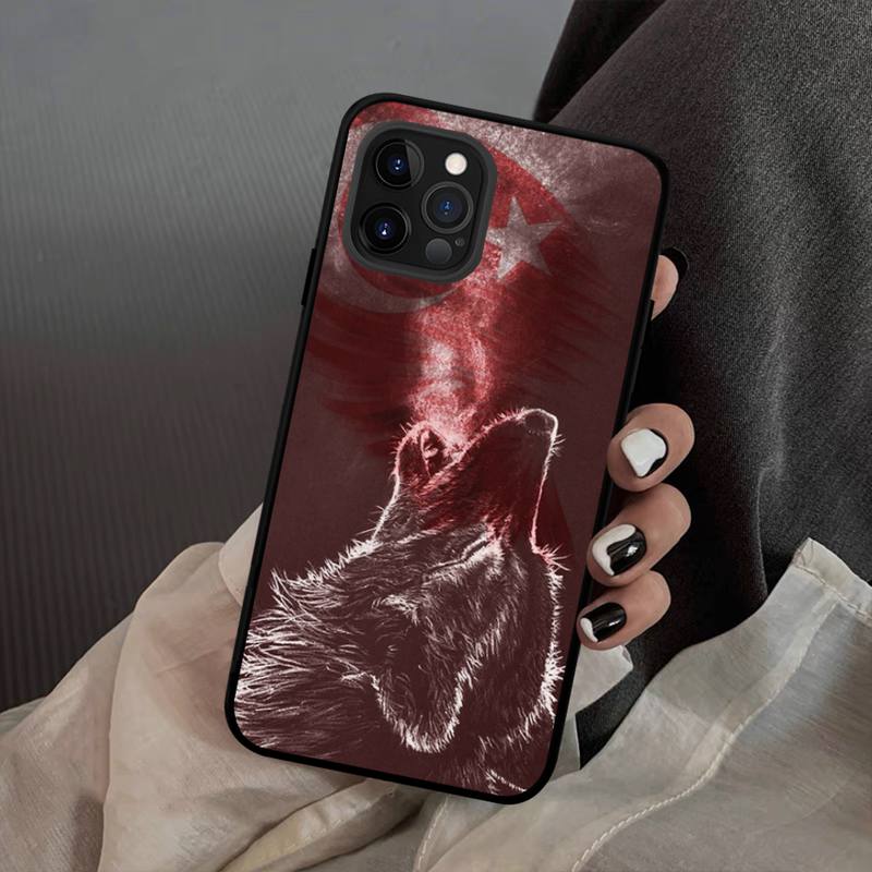 Flag Turkey Istanbul Antalya Mustafa Wolf Phone Case Silicone Soft for Iphone 14 13 12 11 Pro Mini XS MAX 8 7 6 Plus X XS XR