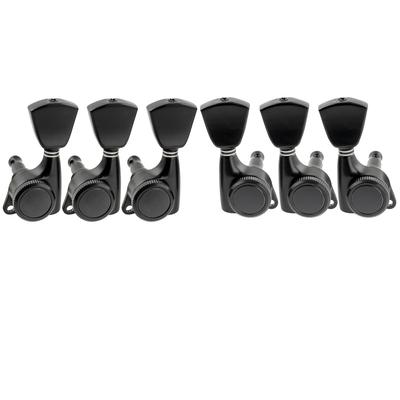 Musiclily Pro L3R3 Gitarren-Verriegelungsstifte, Verriegelung, Stimmgeräte für E-Gitarre/Akustikgitarre, schwarze Keystone-Knöpfe