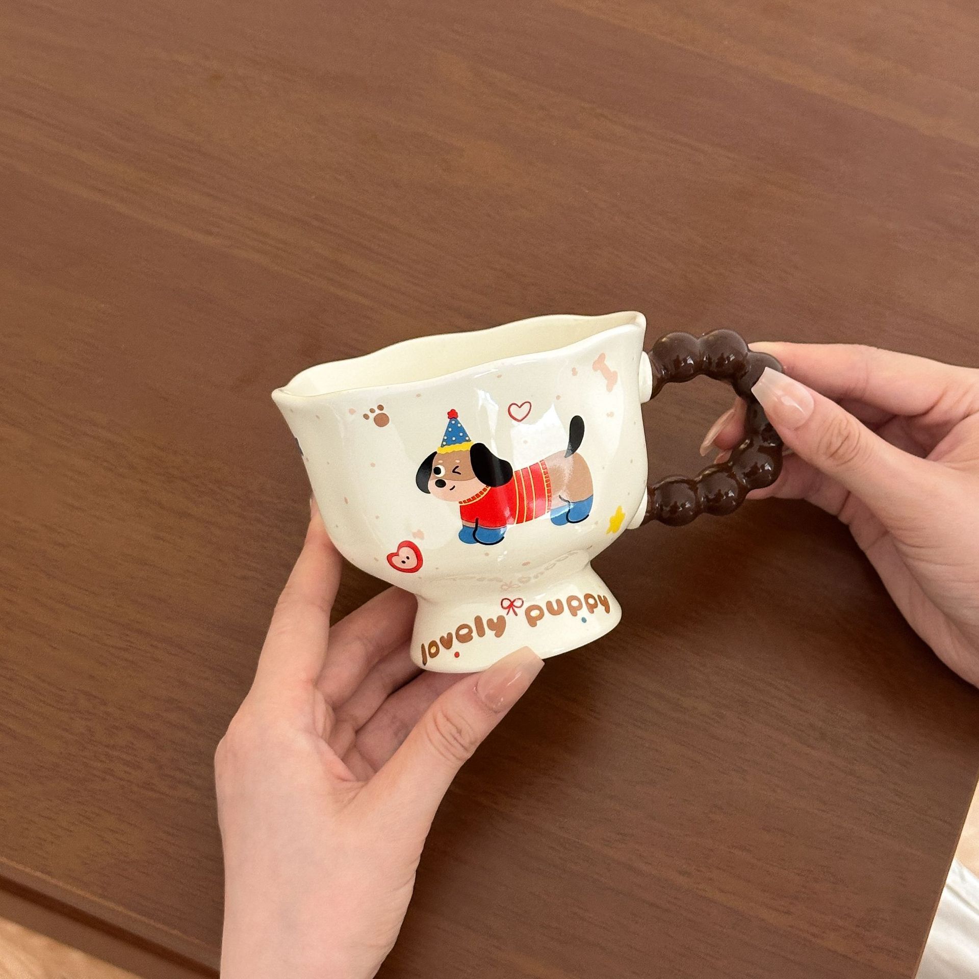 

Милая кружка с щенком таксы, керамическая чашка для воды, для девочек, для дома, для завтрака, для кофе, для молока, практичный подарочный набор 301-400ml