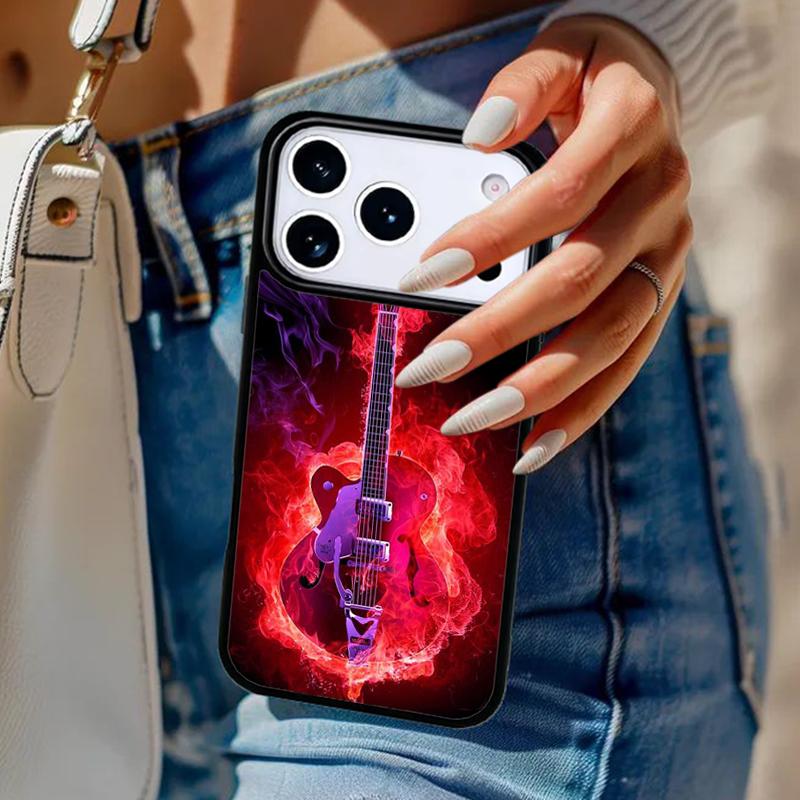 Vintage Music Guitars Phone Case For iPhone 17 Air 14 15 13 12 Max Cover For Apple 16e 11 Pro Max Plus Coque