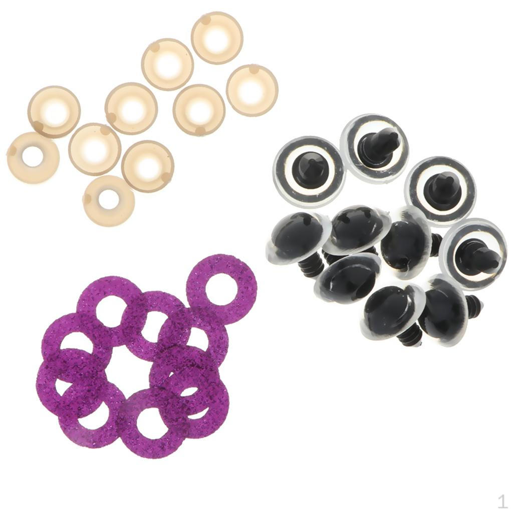 10x Glitter Safety Teddy , 24mm