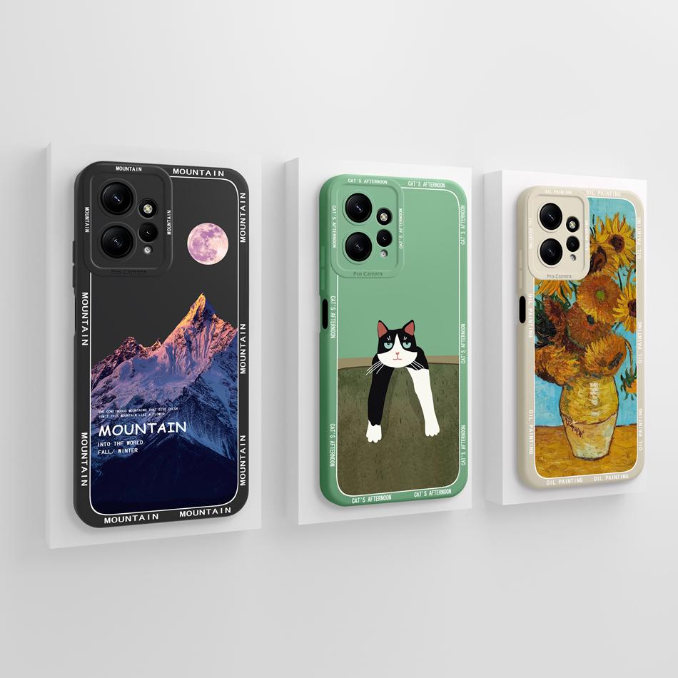 For Redmi Note 12 Pro Plus Phone Case Cute Candy Flowers Cover For Xiaomi Redmi Note12 4G 5G Soft Liquid Silicone Phone Housing