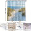 Tenda da Doccia Sentiero Sereno sulla Spiaggia - Sentiero Sabbioso, Oceano Calmo, Recinzione di Legno, Erba Dorata, Stagione Unica, Lavabile in Lavatrice