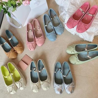 Scarpe Mary Jane da donna francesi con suola morbida per primavera ed estate, scollatura bassa, plateau spesso, fiocco, a calzare, da pendolare, ballerine