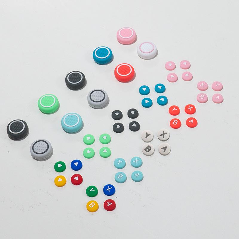Switch Silicone Keycap - Directional Joystick Cap and Colored Button Sticker for Joy-Con