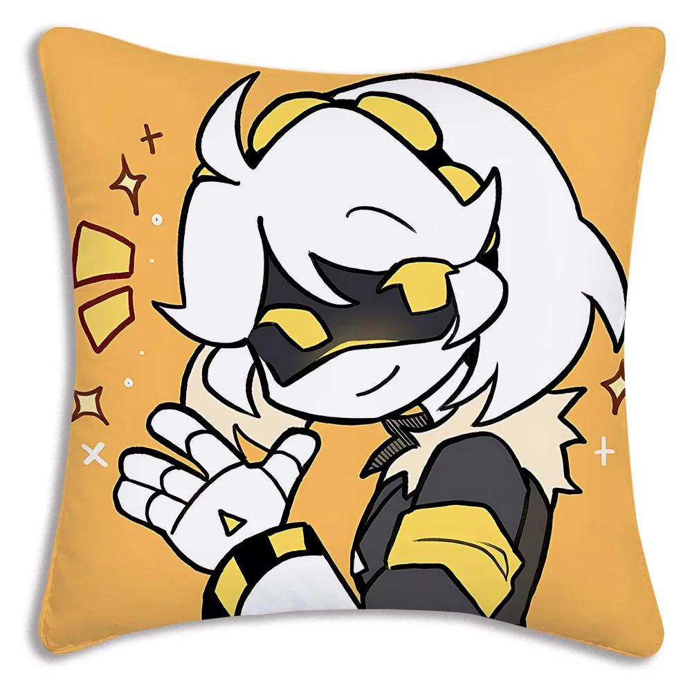Horror Comedy M-Murders Drones Pillow Covers Cartoon Sofa Decorative Home Double-Sided Printing Short Plush Cute Cushion Cover