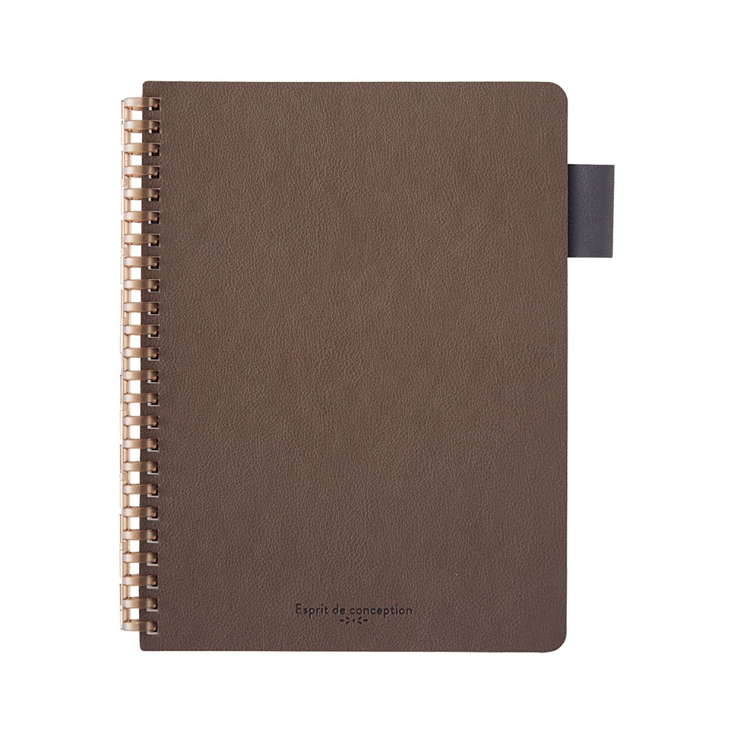 

LIHIT LAB Open Ring Synthetic Leather Notebook, Cover, A5, Brown, N2993-9