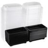 100Pcs Sushi Packing Box Black Disposable Food Containers Heat Resistant Take Out Boxes for Restaurants Fruit Containers