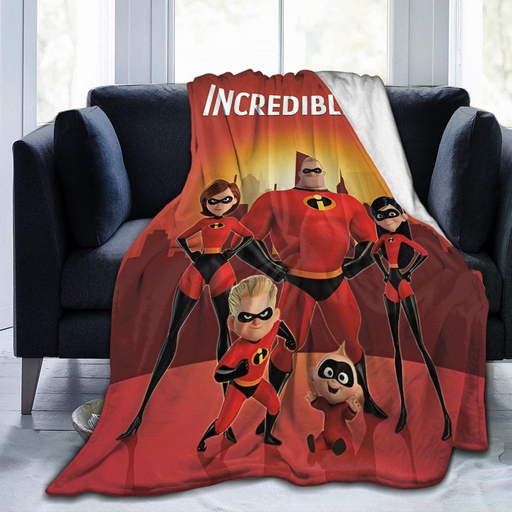 Gli Incredibili Mr. Incredibile Coperta Copriletto Flanella Cartone Animato Elastigirl Coperta Morbidissima per Letti Divani Trapunte