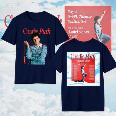 2026 Charlie Puth World Touring Event Pure Cotton TShirt  Essential for Fan Support Comfortable and Breathable In Y2K Style