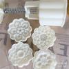75g Plastic Mooncake Stamps Lotus Shaped Mooncake Moulds Festival DIY Hand Press Mooncake Cutters Pastry Decoration Tool