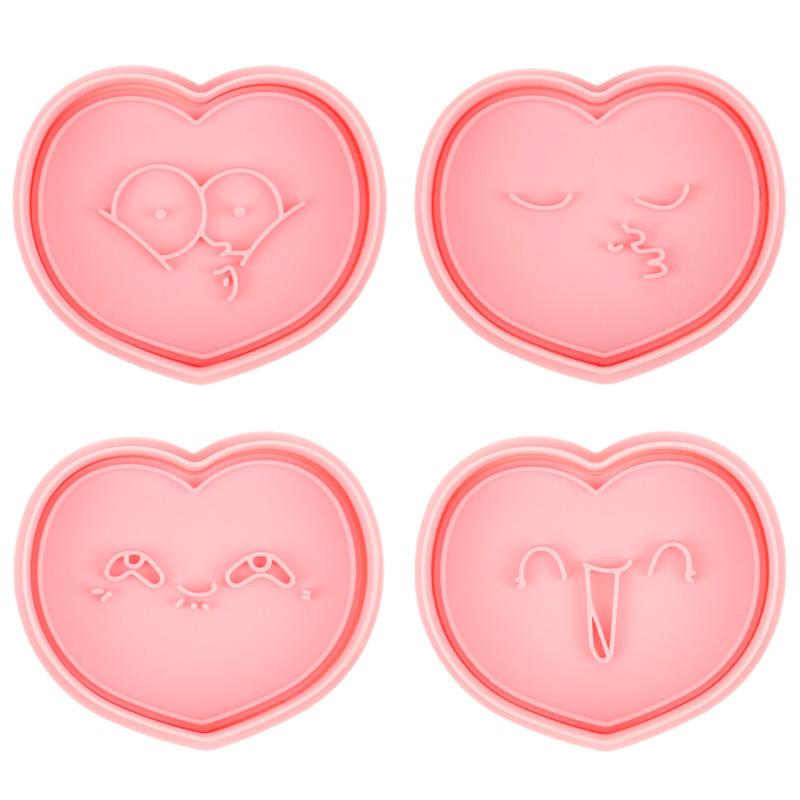 1/4Pcs 3D Valentine'S Day Wedding Cookie Cutters Biscuit Mold Cookie Mould Stamp Party Decor Baking Tools