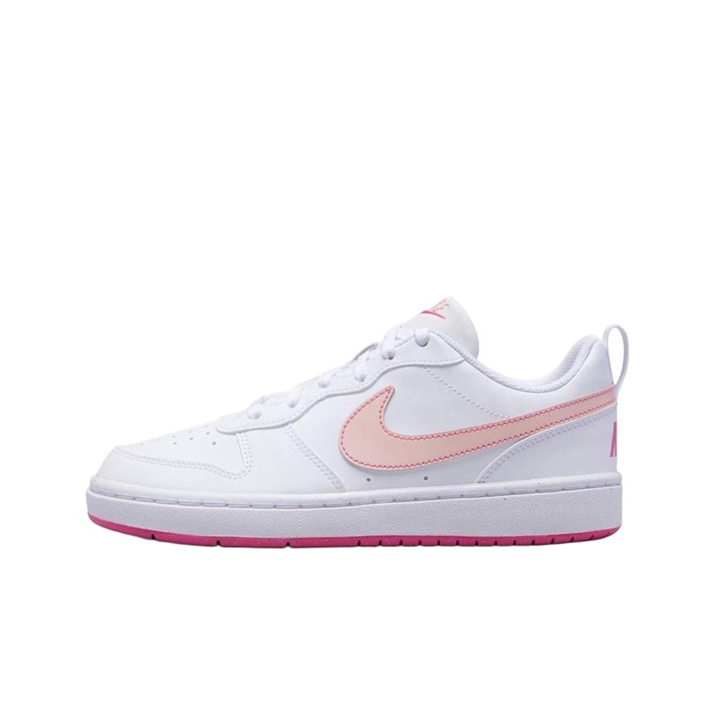 Nike Court Borough Rosa Battito Cardiaco Ecopelle Resistente all'Abrasione Scarpe da Skateboard Basse Donna Rosa Bianco DV5456-111(Team1054-)
