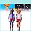 Fnaf Macacão Cosplay Sol e Lua Seda de Leite Fantasia para Roleplay para Fãs de Anime