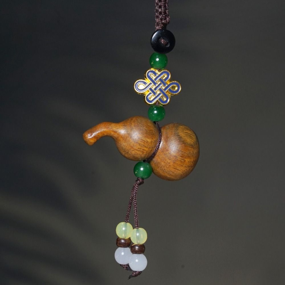 Key Charms Sandalwood Gourd Keychain Chinese Style Phone Charm Car Key Accessories
