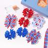 10pcs/set Independence Day Kids Bows Hair Clips for Baby Girls Print Star Ribbon Bowknot Hairpin Headwear Hair Accessories