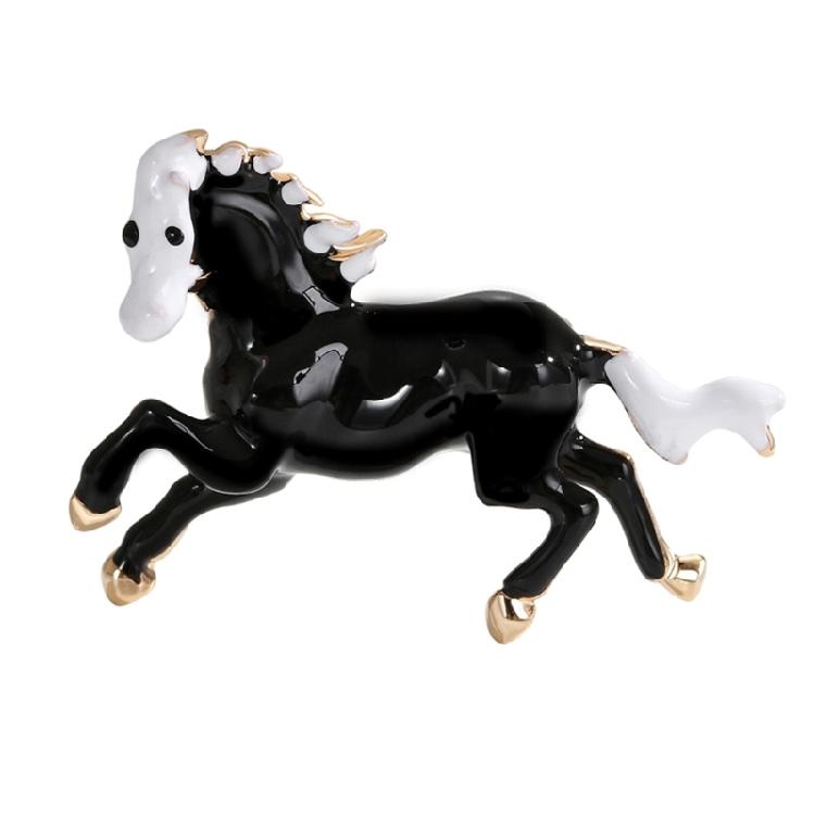 Horse Brooch Chinese Zodiacs Design Vintage Styles Lightweight Alloy Lapel Pin Decorative Clothing Accessories