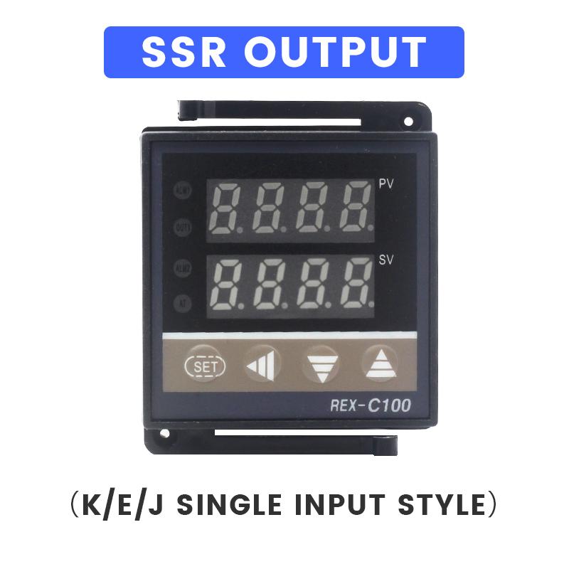 

Digital PID Temperature Controller REX-C100 REX C100 thermostat 0-400℃+ 40DA SSR Relay+ K Thermocouple 1m Probe RKC + Heatsink SSR-single input