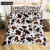 Brown Cowhide Duvet Cover Patchwork Cow Fur Farm Animal Bedding Set Western Farmhouse Retro Style Quilt Cover For Bedroom Decor