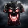Camiseta Masculina Unissex com Estampas Gráficas de Dragão Manga Curta Camiseta 3D Gola Redonda Moda Designer Básica