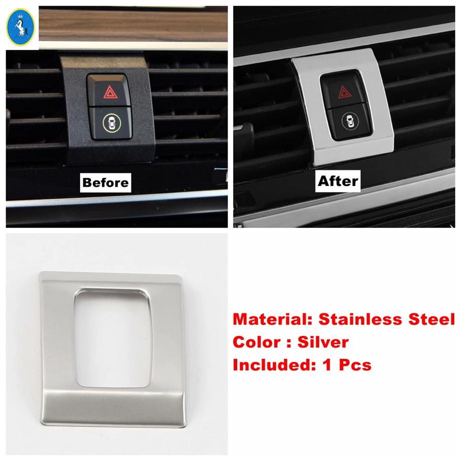 

Silver Car Door Bowl Lift Button Lights Control Decor Panel Accessories Cover Trim For BMW X3 G01 2018 - X4 G02 - Model C