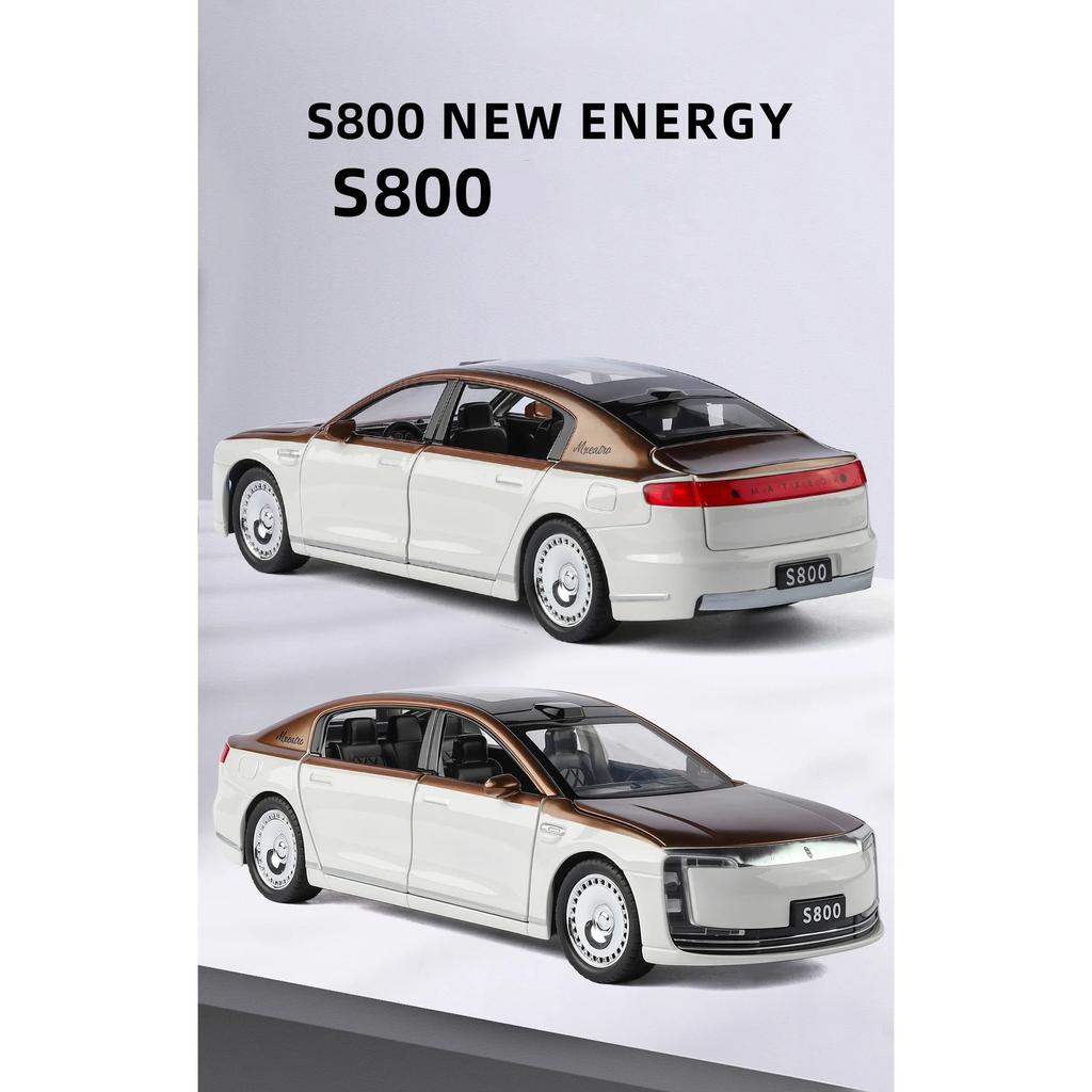 1/32 MAEXTRO S800 Alloy Luxy Model Diecast Metal New Energy Car Vehicles Car Model High Simulation Sound and Light Kids Toy Gift