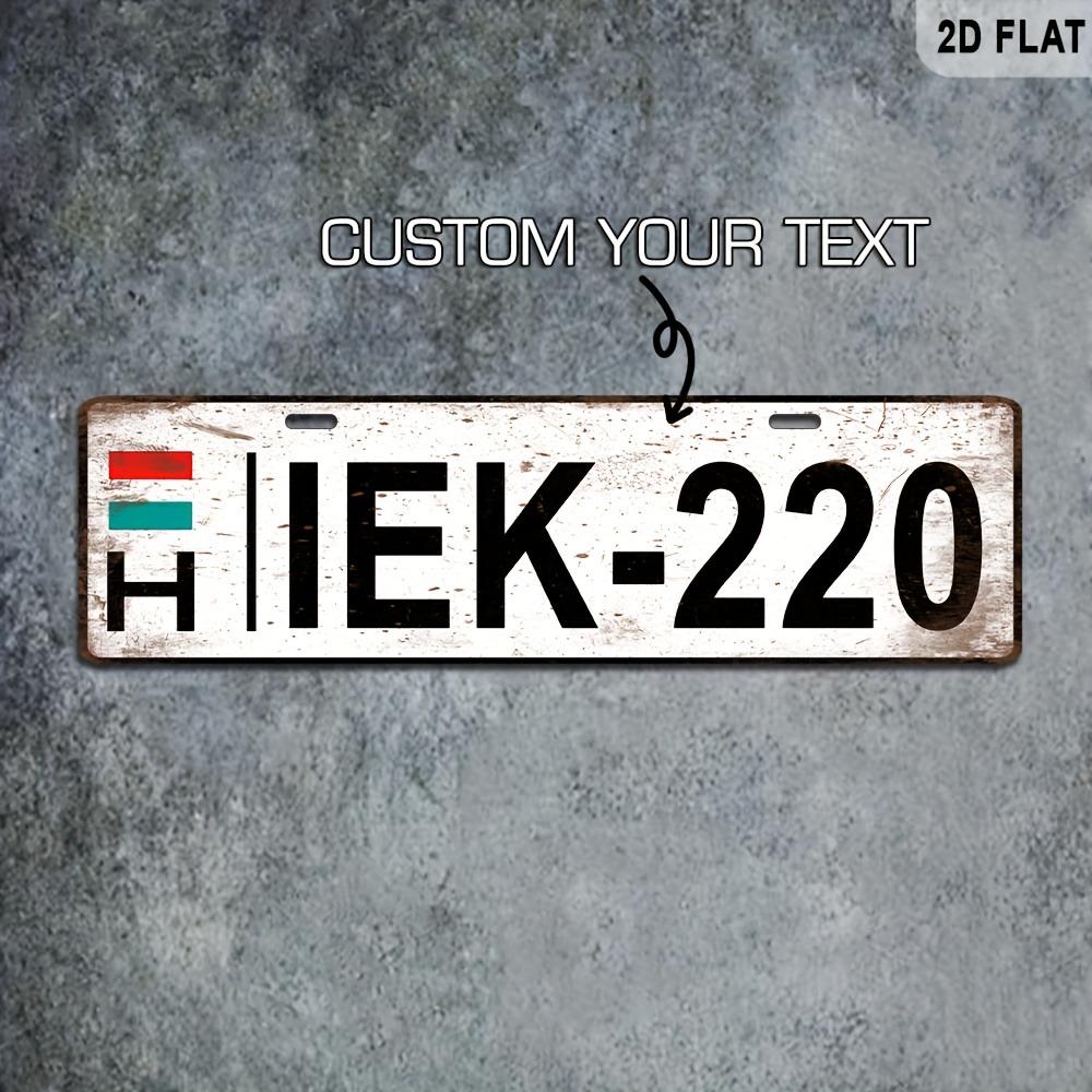 2D Flat Aluminum Wall Sign 16x4 inch Hungarian Style Indoor Outdoor Decor Custom Text синий