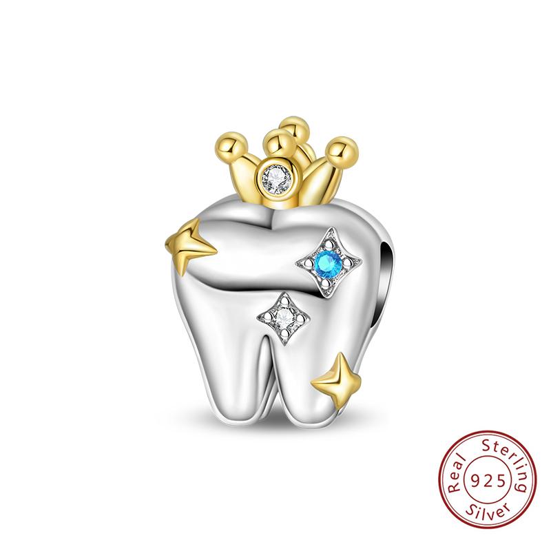 Silve Charms Beads Doctor'S Teeth Dentist Charms First Aid Kit Dangle For Bracelet Occupation Jewelry Gift